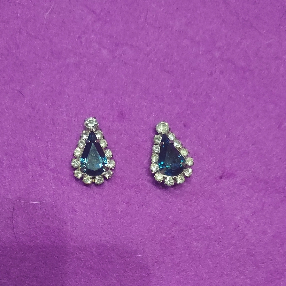Elegant Blue Teardrop Earrings